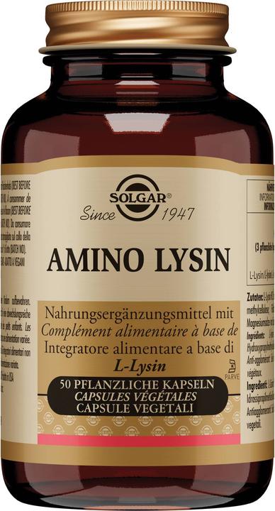 Actual product image Solgar Amino Lysine Vegetable Capsules (50 pcs) (50 Piece, Capsules, 160 g)