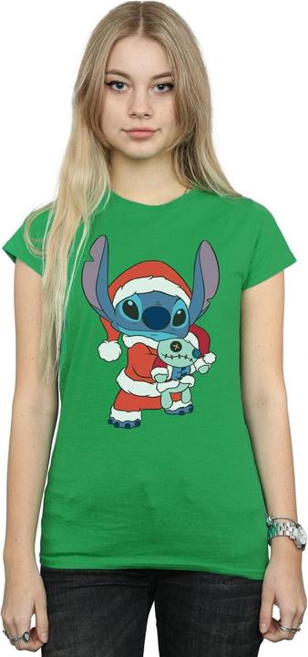 Actual product image Disney Womens/Ladies Lilo And Stitch Stitch Christmas Cotton T-Shirt (M)