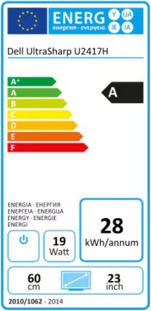 Energie-Label Auctionline.ch Dell UltraSharp U2417H (23.80", 1920 x 1080 Pixel)