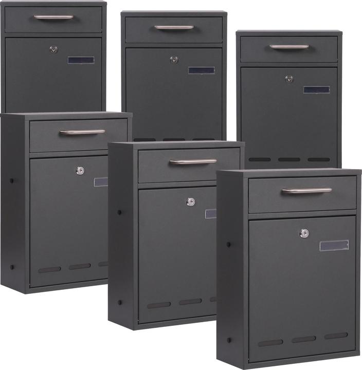 Produktbild Wiltec 2x3 Briefkasten V53 Wandbriefkasten anthrazit Postkasten Postbox