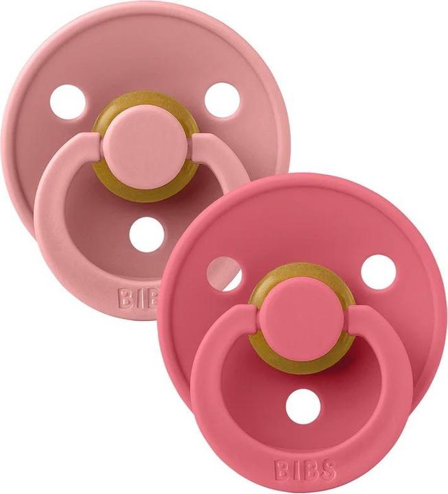 Image du produit Bibs Sucette Colour (ronde), Dusty Pink & Coral (2 x)