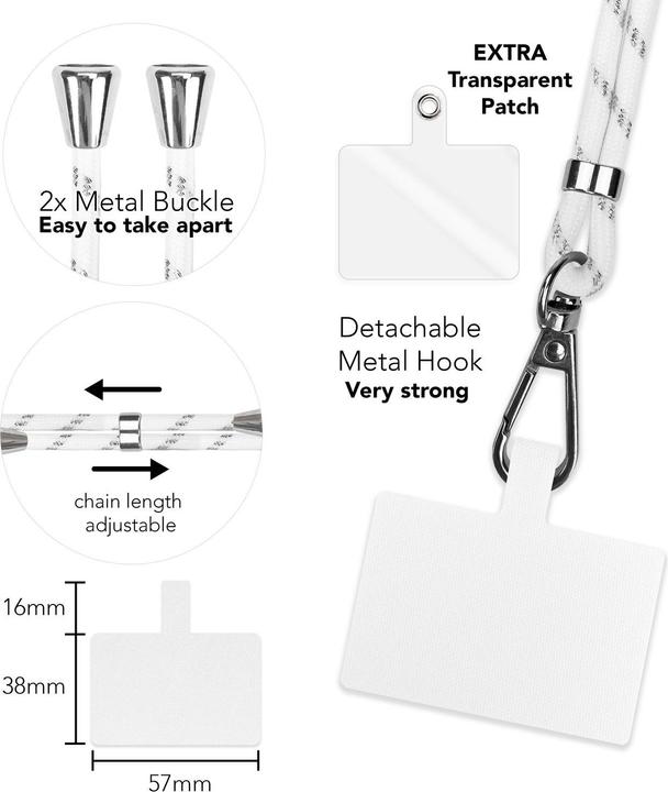 Actual product image Nalia Universal mobile phone necklace with pad