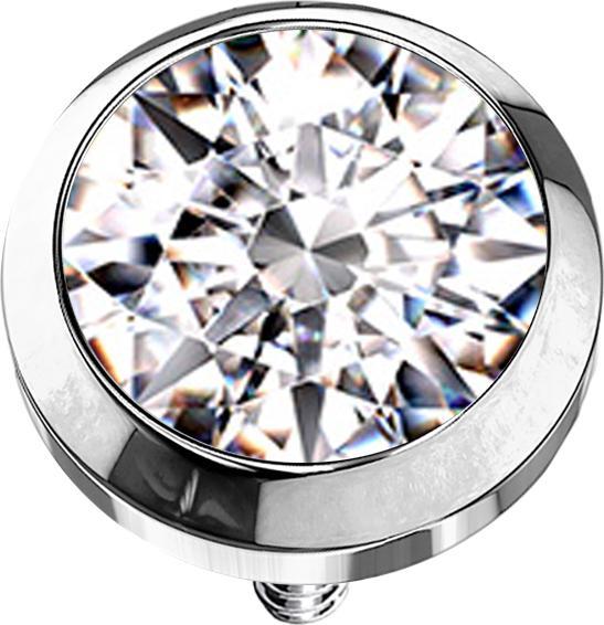 Immagine prodotto Star Piercing Ancoraggio dermico in argento con cristallo d'argento (senza ottone, Acciaio chirurgico 316L)