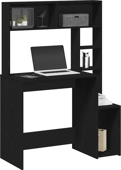 Actual product image VidaXL Desk with shelf black 100x45x140 cm wood-based office desk (100 x 45 x 140 cm)
