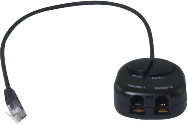 Actual product image Dacomex Telephone Switch for 2 Headsets with Mute Buttons