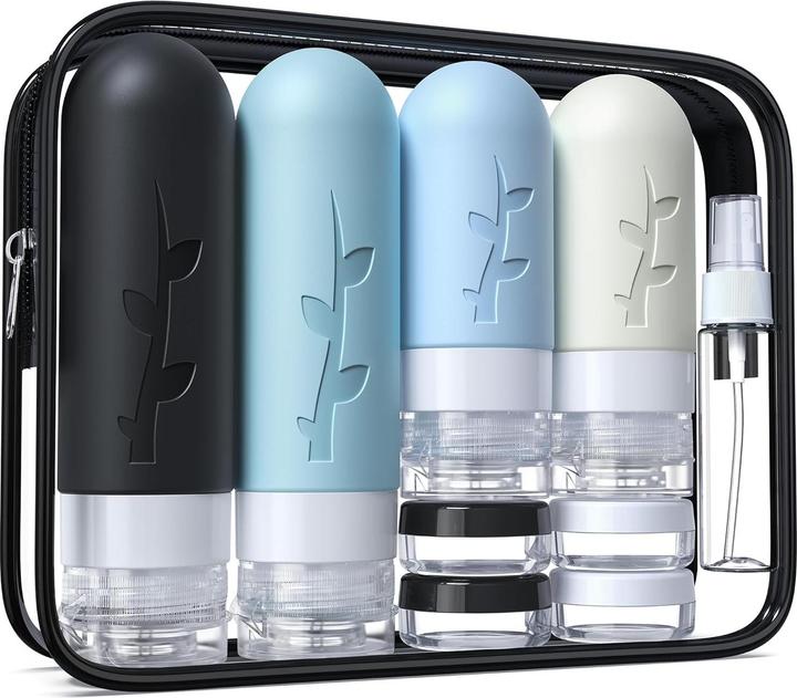 Swissdetector Set Wiederbefüllbare Reiseflaschen (Flüssigkeitsbeutel)