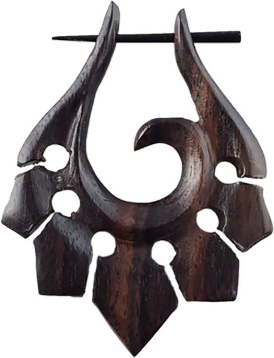 Star Piercing Ohrring Ornament aus Sonoholz (ohne Messing, Organisch)