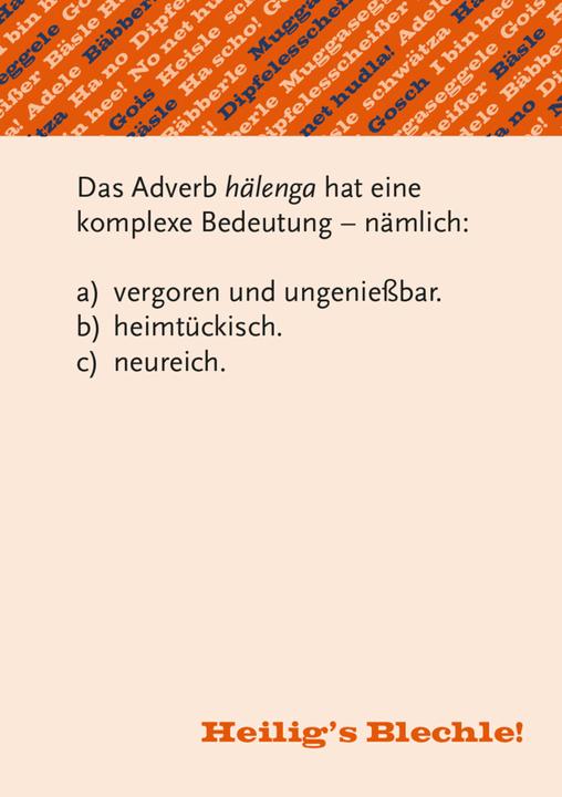 Image du produit Sacrée la tôle! Quiz sur le dialecte souabe (Allemand)