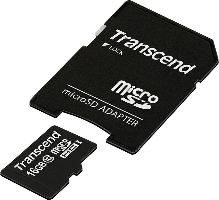 Produktbild Transcend microSDHC Card SDAdapter (16 GB, microSDHC, U1, UHS-I)