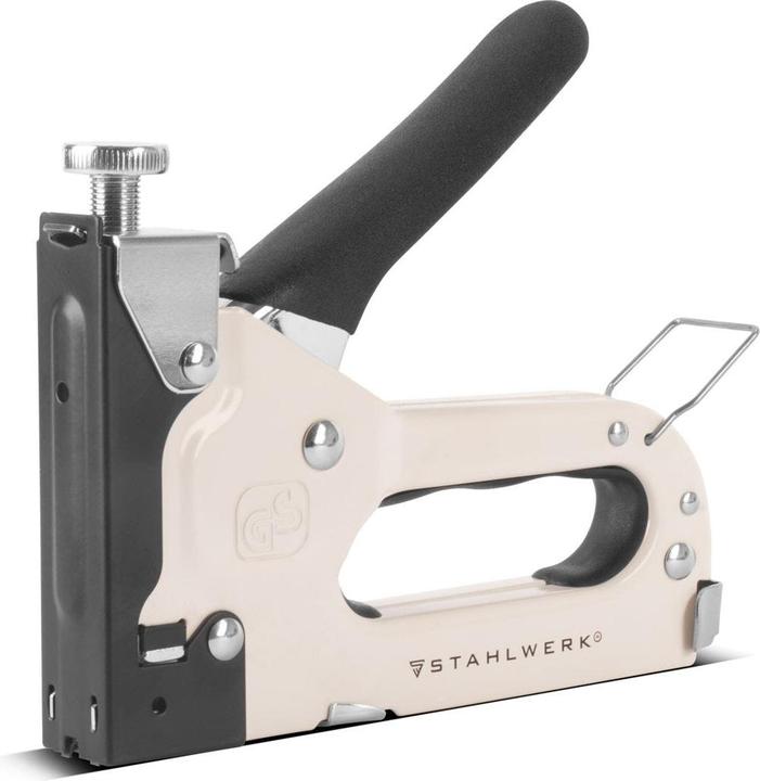 Immagine prodotto Stahlwerk Set di pinzatrici manuali con rimuovi graffe + 1500 graffe e chiodi