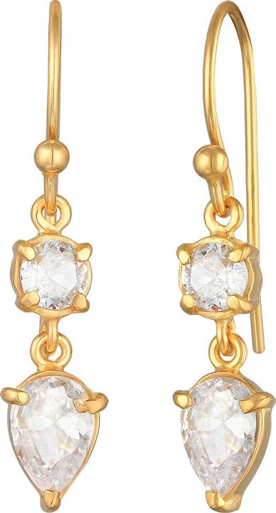Actual product image Elli Earrings drop solitaire cubic zirconia 925 silver (Elastic band, Zirconia, 925 sterling silver)