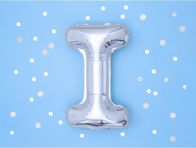 Produktbild Partydeco Ballon Brief "I" in Silber (1 x)