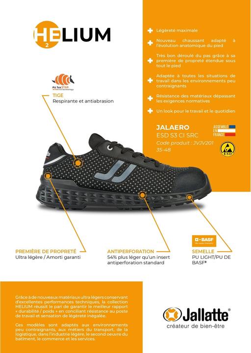 Produktbild Jallatte niedrige sicherheitsschuhe jalaero sas esd s3 ci src (S3, 43)