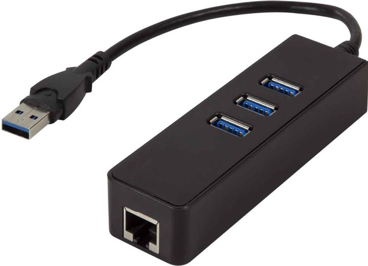 Actual product image LogiLink USB 3.0 3-port hub with Gigabit Ethernet UA0173A (USB-A, 1000 Ports)