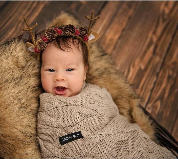 Produktbild Lullalove Merino baby blanket - Beige (80 x 100 cm)