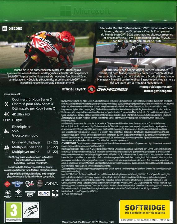 Image du produit Milestone Moto GP 21 (Xbox Series X, Xbox One X, Multilingue)