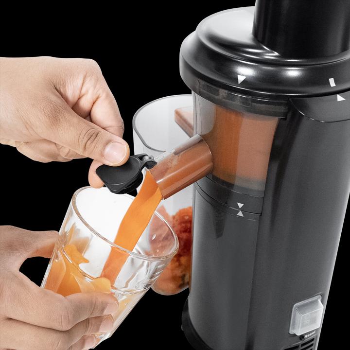 Actual product image KLAMER Slow Juicer Gemüse und Obst, Entsafter mit Rückwärtsgang, elektrische Fruchtpresse