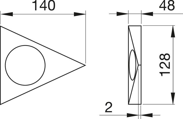 Actual product image Wipo CF ColorSwitch triangular light, stainless steel, set of 3 incl. power supply unit (120 lm)