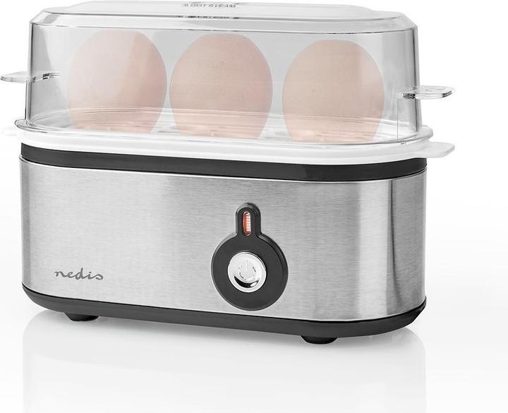 Actual product image Nedis Egg boiler - Lid & holder are dishwasher safe - Egg holder with measuring cup - Soft, With (EU plug)