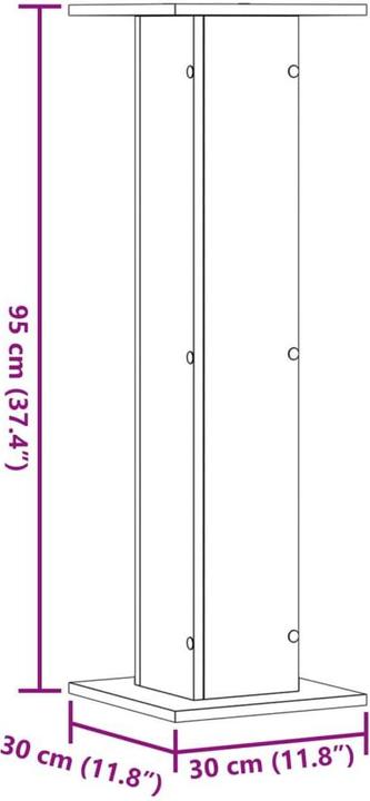 Produktbild VidaXL Lautsprecherständer 2 Stk. -Optik 30 x 30 x 95 cm (1 Paar, Ständer)