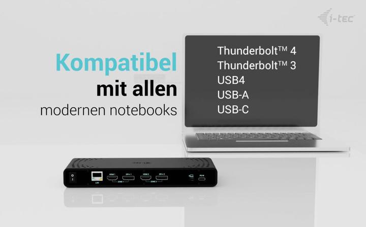 Produktbild i-tec Universal Dual 4K Display Docking Station PD 85W (USB-C, 10 Ports)