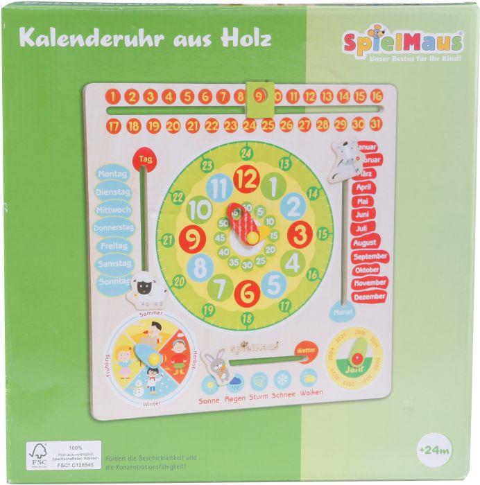 Image du produit Spielmaus SMH Horloge calendrier en bois 30x30cm