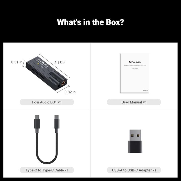 Immagine prodotto Fosi Audio DS1, 32-Bit/768 kHz DAC und Kopfhörerverstärker