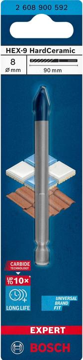Produktbild Bosch Professional Zubehör EXPERT HEX-9 HardCeramic Bohrer, 8 x 90 mm (8 Millimeter)