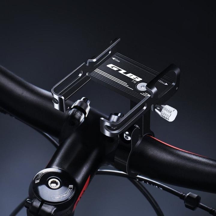 Actual product image Partner Telecom Bicycle accessory Gub GUB bike holder for mobile phone + silicone bandage P10 Aluminium black