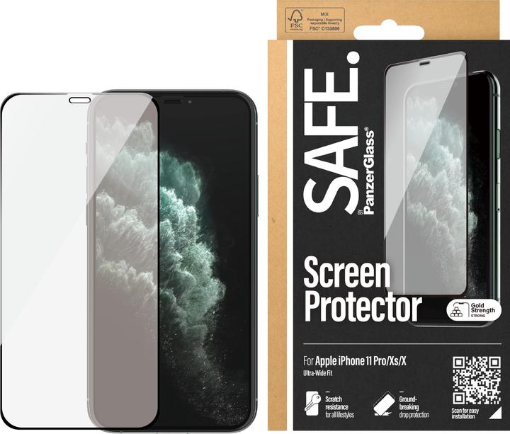 Immagine prodotto Safe. Pellicola protettiva Custodia amichevole per iPhone X/Xs/11 Pro (1 Pezzo/i, Apple iPhone XS, Apple iPhone X, Apple iPhone 11 Pro)