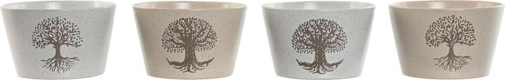 Esprit Schüssel Home Weiss Beige Steingut 570 ml 13 x 13 x 8 cm (4 Stück) (0.57 l, 4 x)