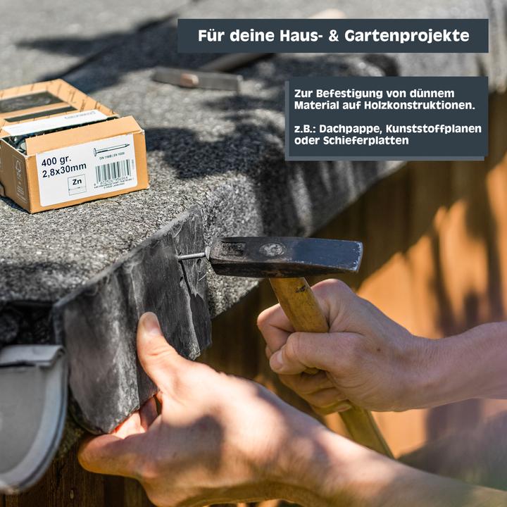 Produktbild Helpmate Dachpappnägel 2,8x30, verzinkt, 400 Gramm (1 Stück, 30 mm)