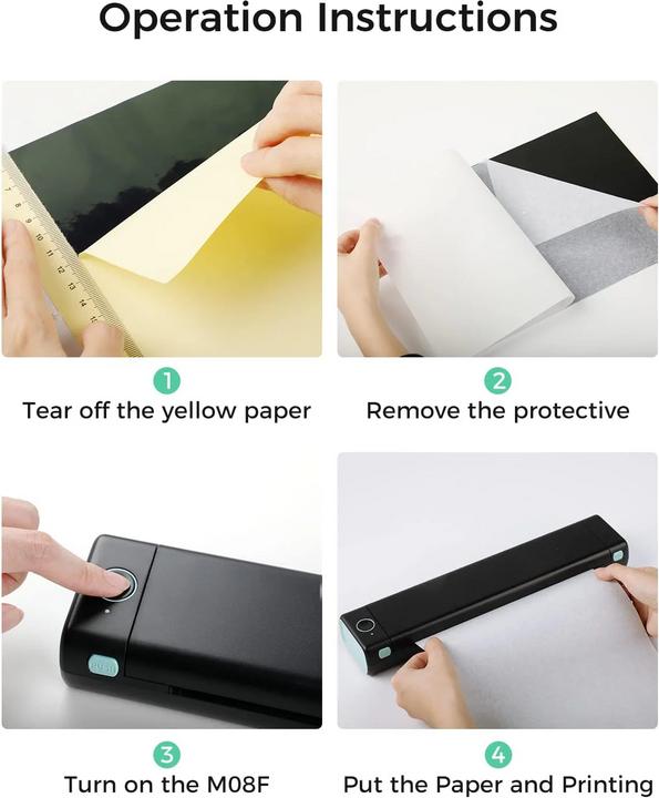 Image du produit Phomemo M08F für Letter- & A4-Format BLA (Thermodirecte, Noir et blanc)