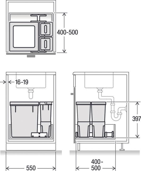 Produktbild Müllex Kehrichtbehälter X-LINE X55 (50.80 l)