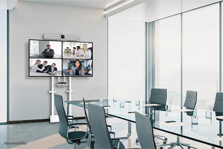 Immagine prodotto Neomounts Supporto da parete motorizzato con scatola di immagazzinaggio da 10 cm Ruote VESA 100x100 fino a (100", 110 kg)