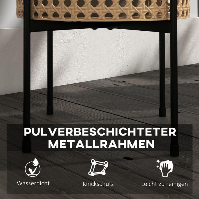 Actual product image Swisshandel24 Set of 3 plant stands Flower stand with rattan look Plant stool Flower stool for indoor and outdoor
