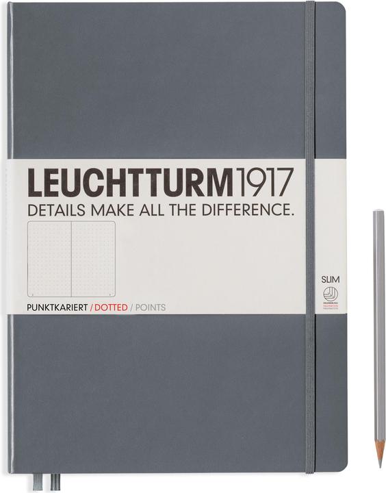 Leuchtturm1917 Maître Slim, couverture rigide (A4, Pointillés)