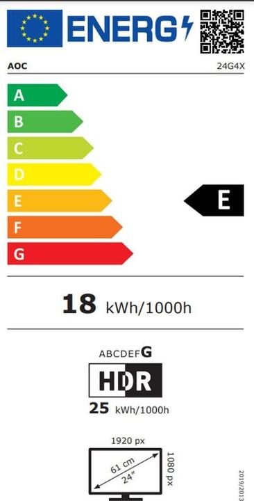 Energy Label AOC 24G4X (1920 x 1080 pixels, 23.80")