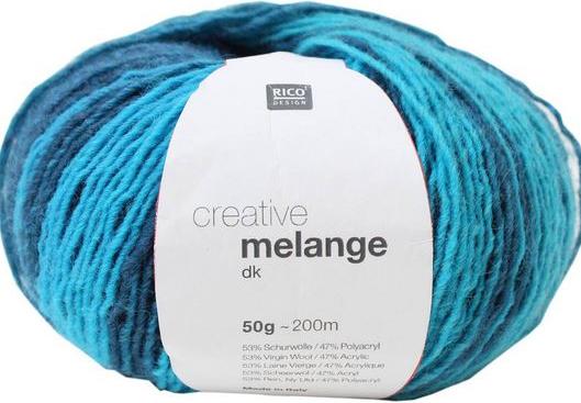 Produktbild Rico Creative Melange DK, aqua mix, 50 g, 200 m, 53 % WO, 47 % PAN (195 m)