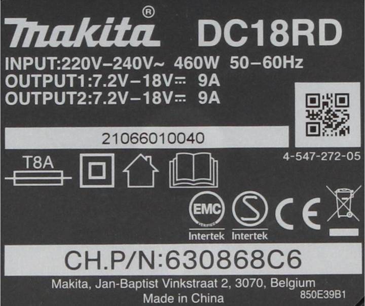 Actual product image Makita Power Source Kit 18 V with 4x BL 1820 B 2.0 Ah rechargeable battery ( 4x 197254-9 ) + DC 18 RD (18 V)