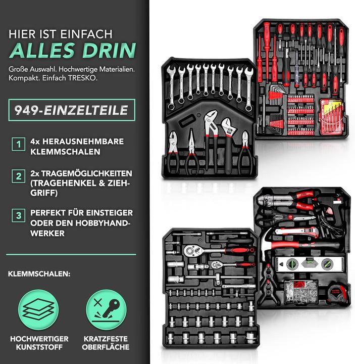 Actual product image Tresko Tool Set (949 pieces)
