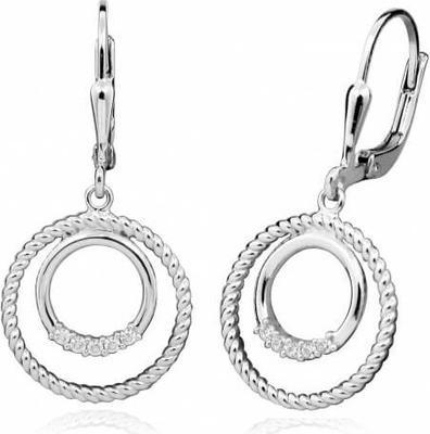 Produktbild Silver Cat Fashion round earrings with zircons SC390