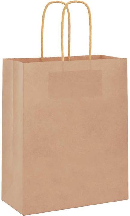 Produktbild VidaXL Kraftpapiertüten 50 Stk. mit Henkel Braun 18x8x22 cm Papiertüte (Geschenktüte, 50 x)