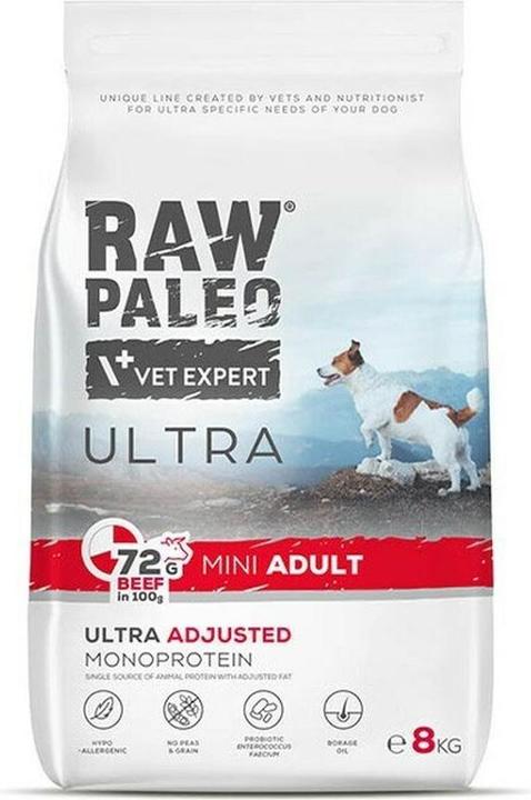 Raw Paleo VET EXPERT Ultra Mini Adult Beef - dry dog??food - 8 kg (Adult, 1 Stk., 8000 g)