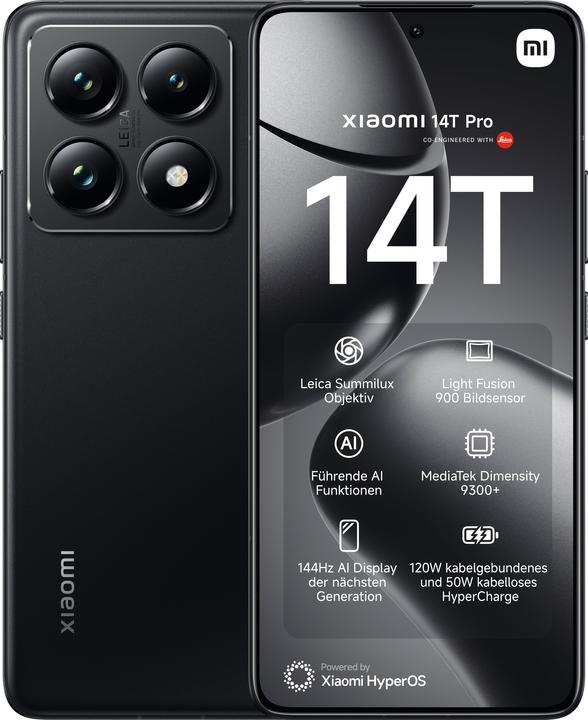Xiaomi 14T Pro (512 GB, Titan Black, 6.67", Dual SIM, 50 Mpx, 5G)