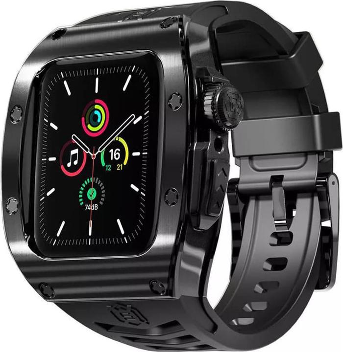 Actual product image Shellbox - Waterproof IP68 + Watchband - Apple Watch 7 / 8 / 9 (45mm) - Black
