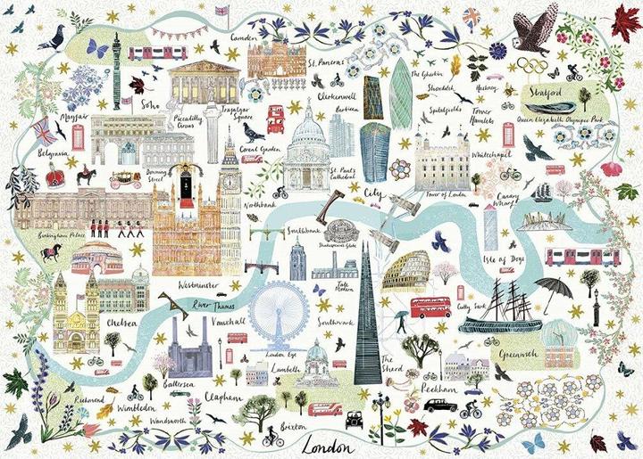 Actual product image Gibsons Puzzle Map of London 1000 pieces (1000 pieces)