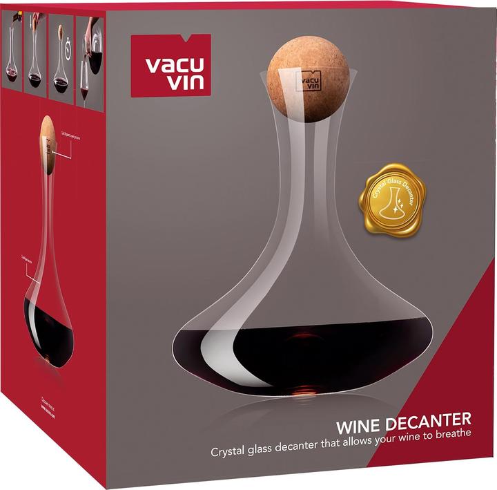 Immagine prodotto Vacu Vin Caraffa per scacciare il vino con bouchon in legno da 0.75L (0.75 l)