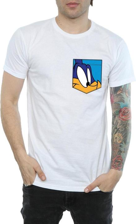 Actual product image Looney Tunes Mens Road Runner Face Faux Pocket T-Shirt (S)