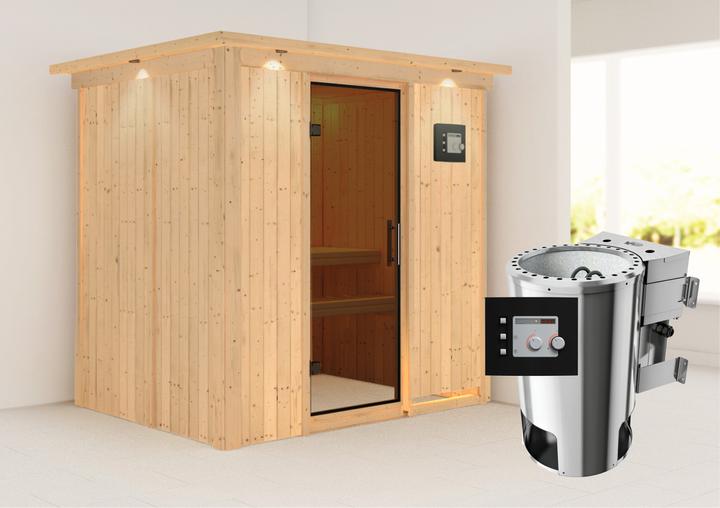Actual product image Karibu Fanja with roof wreath (Plug & Play 3,6 KW - Bio external control)